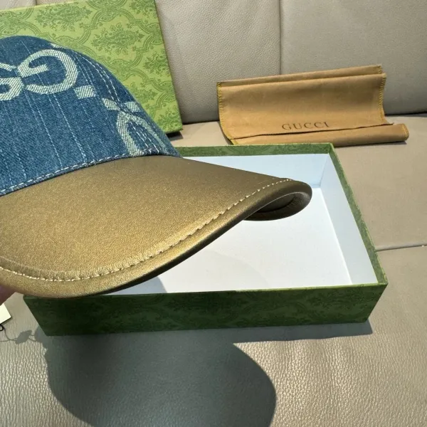 Gucci GG Monogram Denim Baseball Cap Blue - 6
