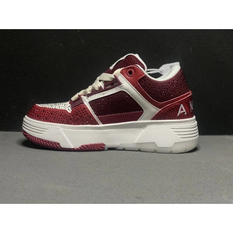 AMIRI Sneakers MA-1 low-top rhinestone — AM Red and White Diamond