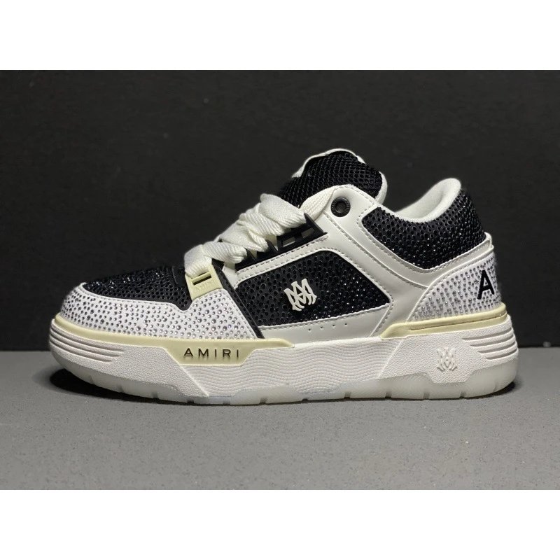 AMIRI Sneakers MA-1 low-top rhinestone — AM White and Black Diamond