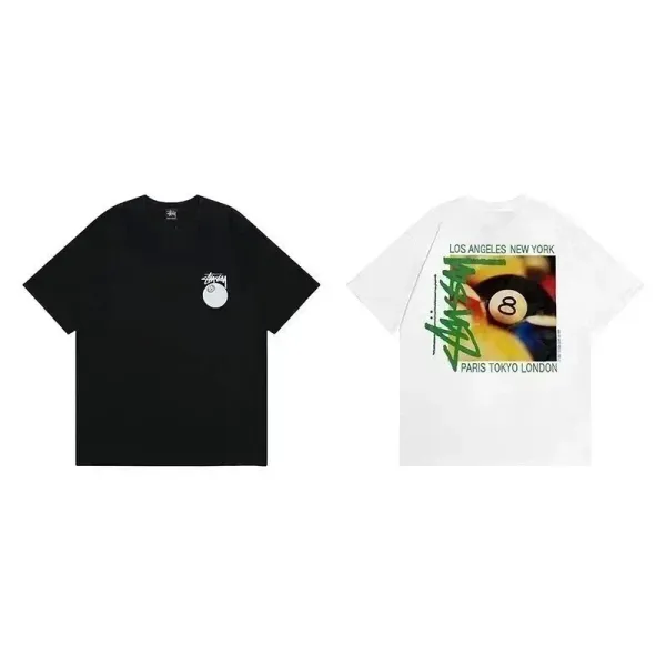 Design 8-Ball Graphic Print White T-Shirt - 7