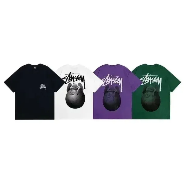 Design 8-Ball Graphic Print White T-Shirt - 4