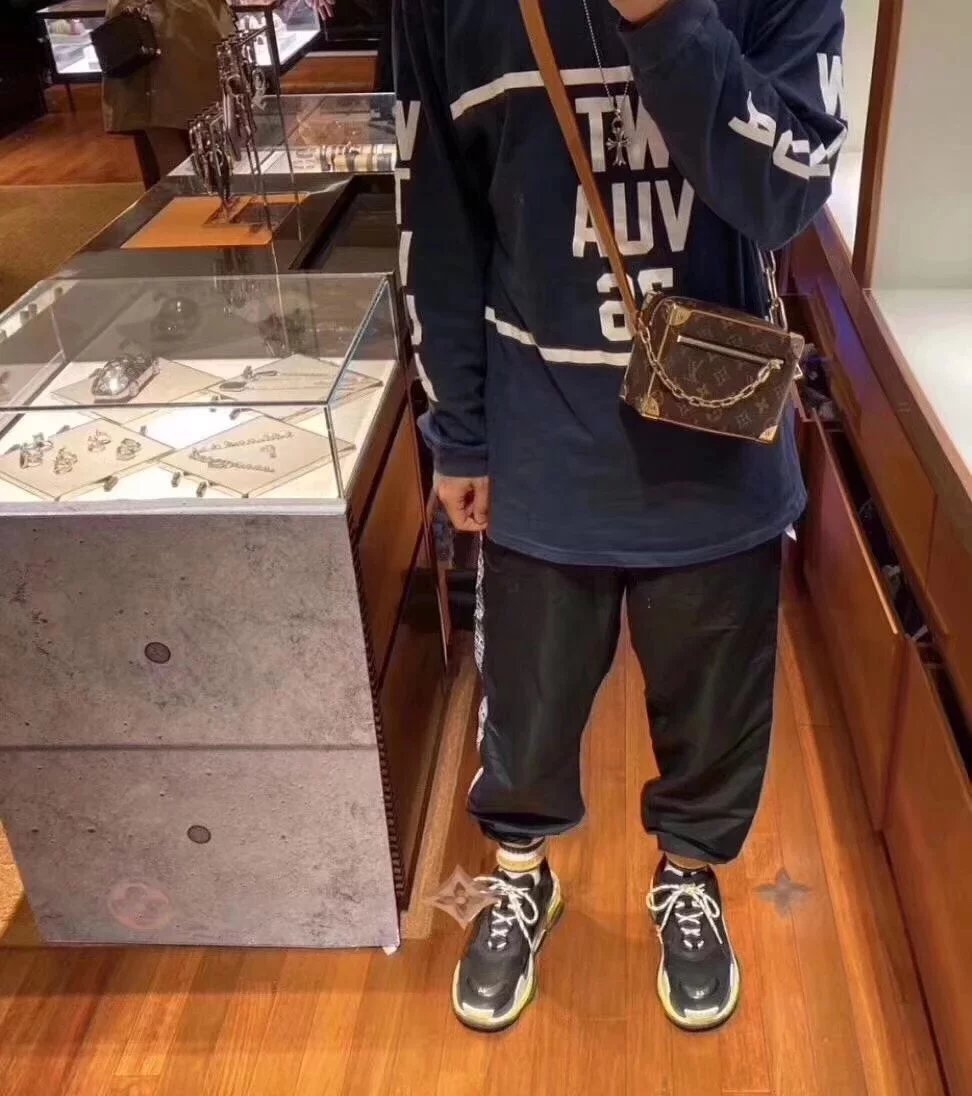 秋冬潮流男包老花盒子包Mini Soft Trunk手袋M68906复古风链条包单肩斜挎包 10