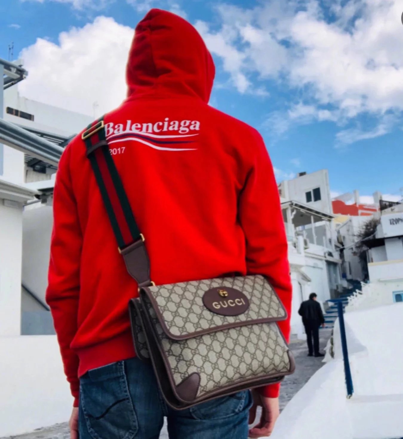 G家双层虎头包原单男士大号邮差包盖头包复古风单肩斜挎包各大博主同款男包