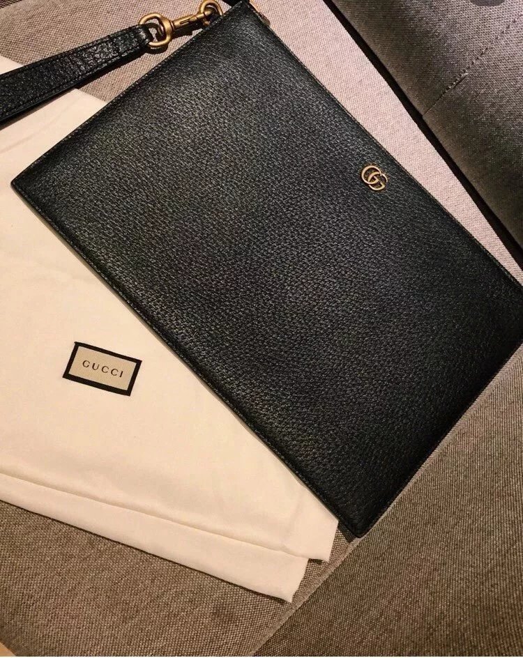 GUCCI古奇古驰手包男士手拿包手抓包信封包475317真皮复古休闲双G拉链手包包 3