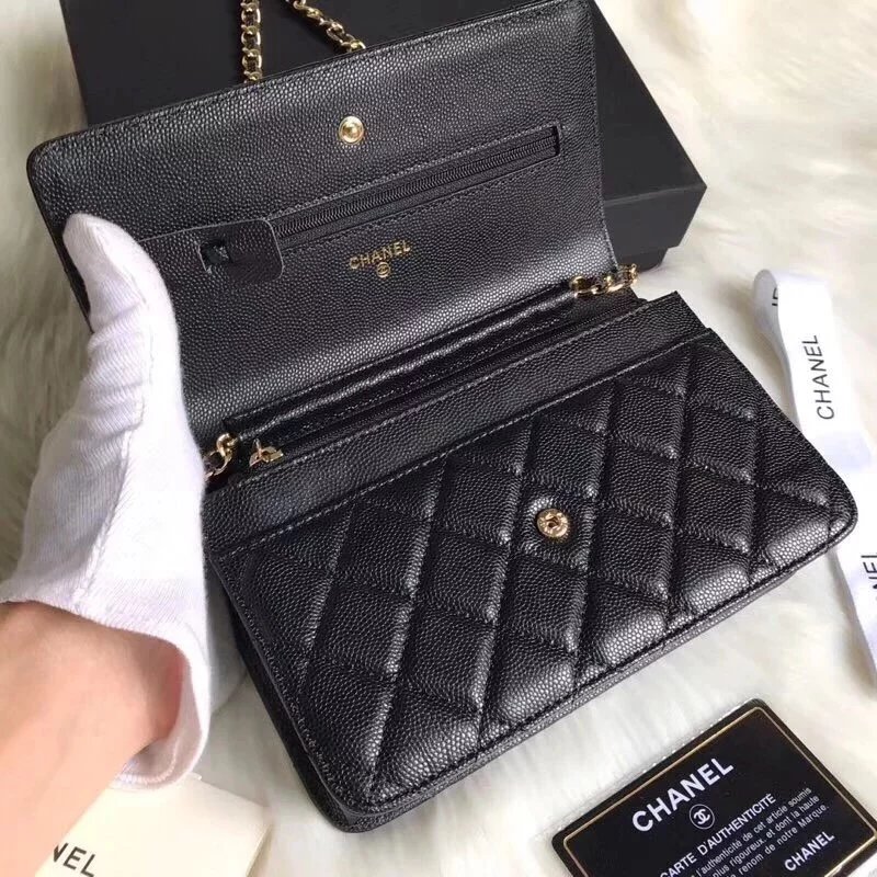 超值cf超迷你经典款woc链条钱包鱼子酱牛皮小斜挎包小球纹牛皮牛皮包包a33814女士真皮发财包 5