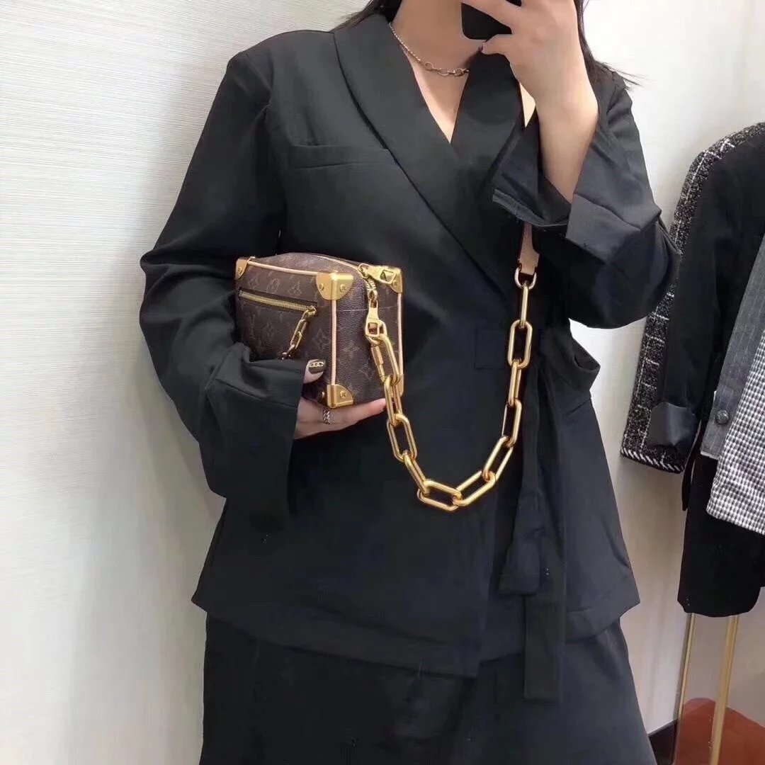秋冬潮流男包老花盒子包Mini Soft Trunk手袋M68906复古风链条包单肩斜挎包 12