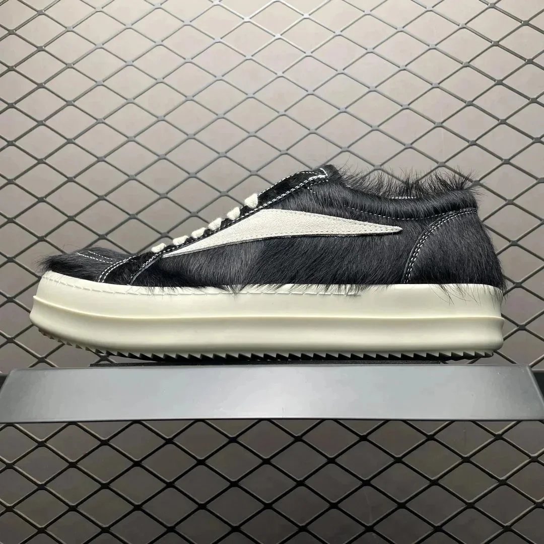 Low Top Vans Black Pony Hair