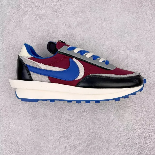 Nike x Sacai Vaporwaffle Burgundy Blue Black Sneakers - 1