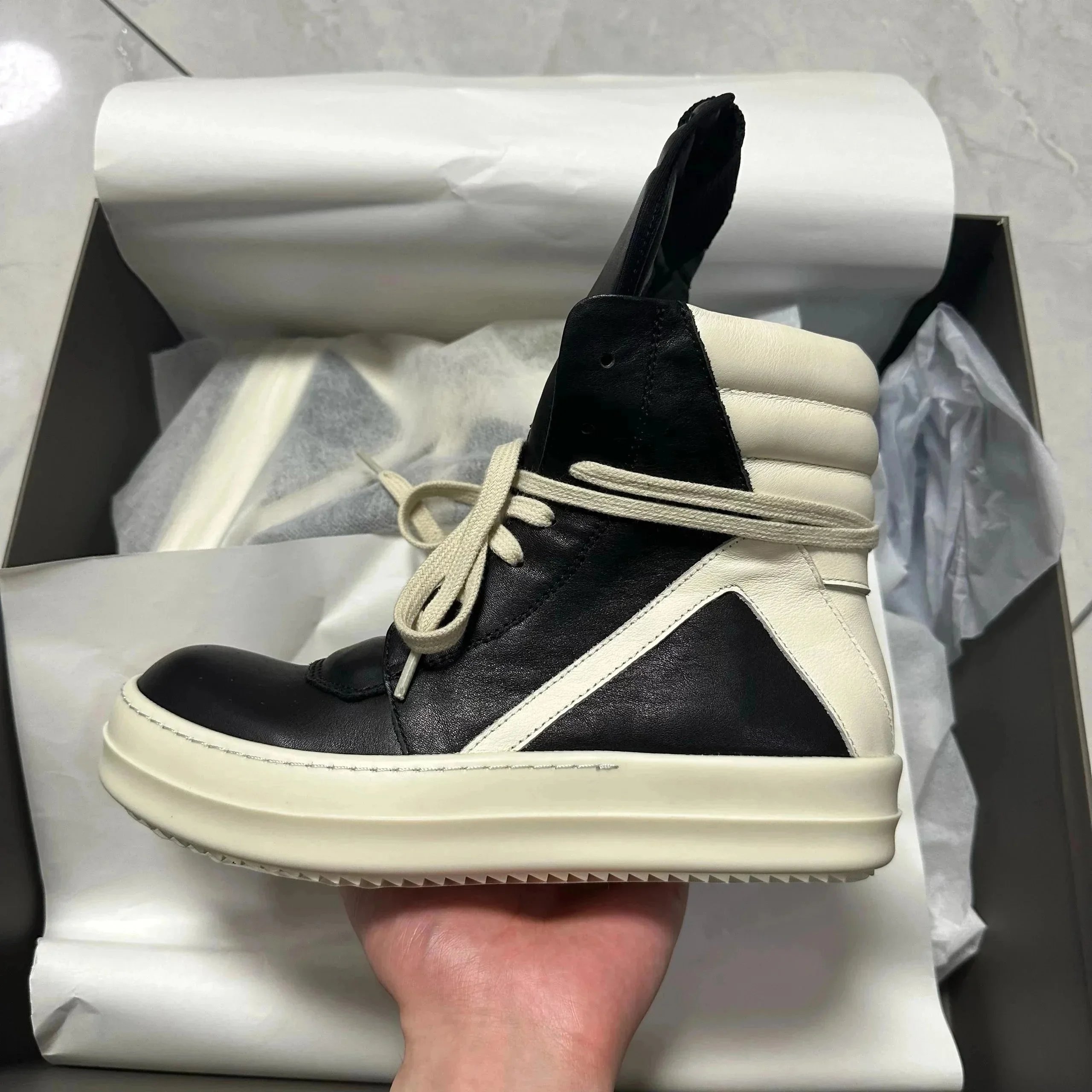 High Top Leather Big Triangle