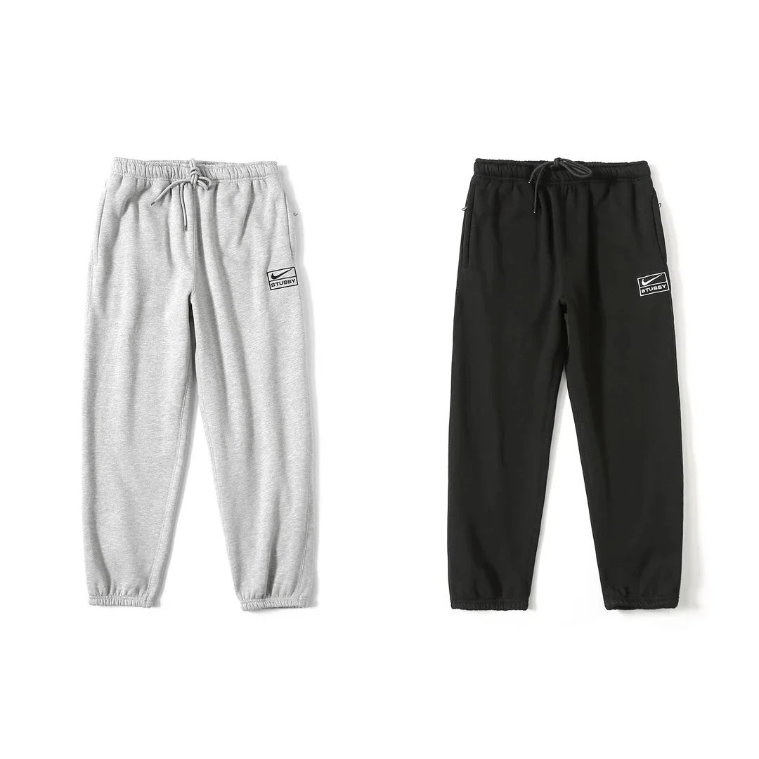 Co-branded embroidered padded sweatpants