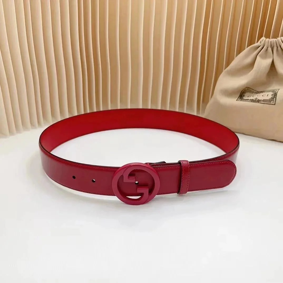 Gucci Belts Interlocking G Buckle Belt — Red