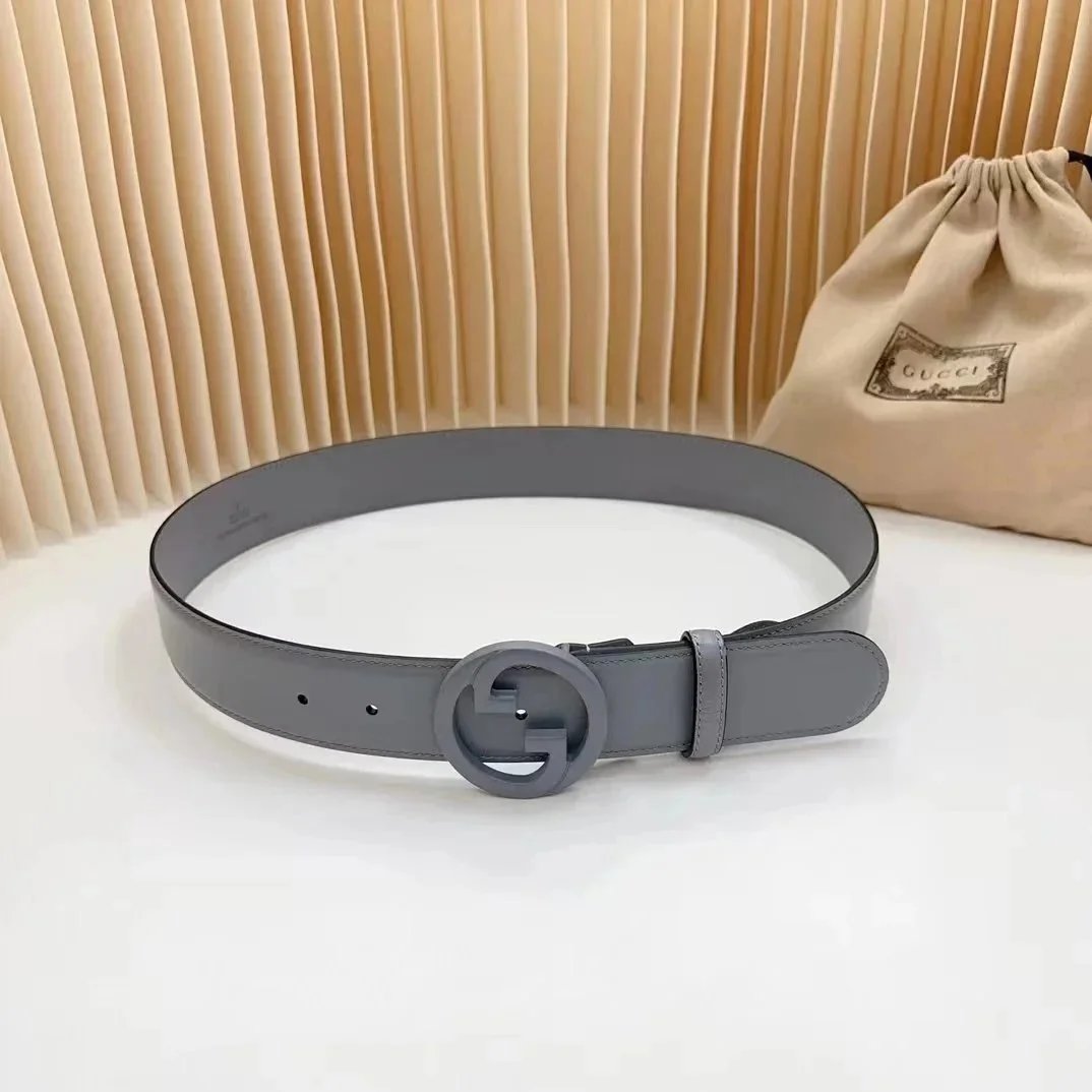 Gucci Belts Interlocking G Buckle Belt — gray