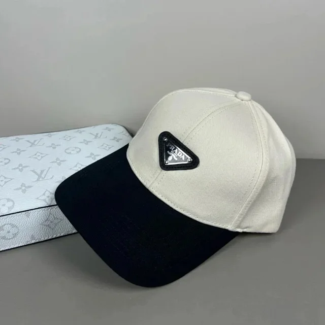 Prada Hats Triangle Plaque Baseball Cap product detail image 7