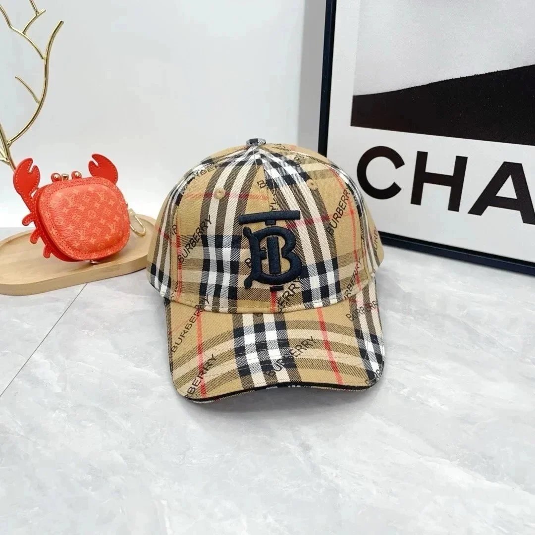 Burberry Hats Check Pattern Baseball Cap — 13