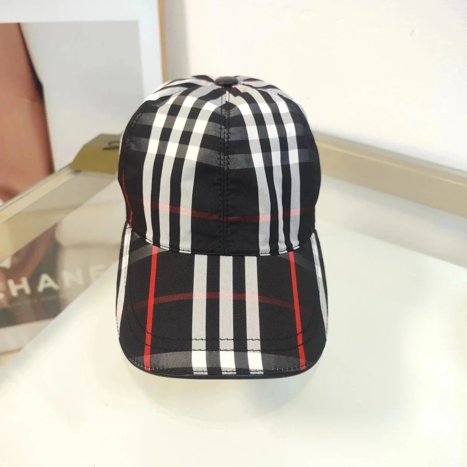 Burberry Hats Check Pattern Baseball Cap — 30