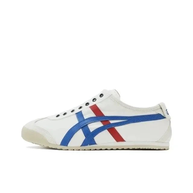 Onitsuka Tiger Sneakers Mexico 66 low-top lace-up — D3K0N 0143 White, blue, and red