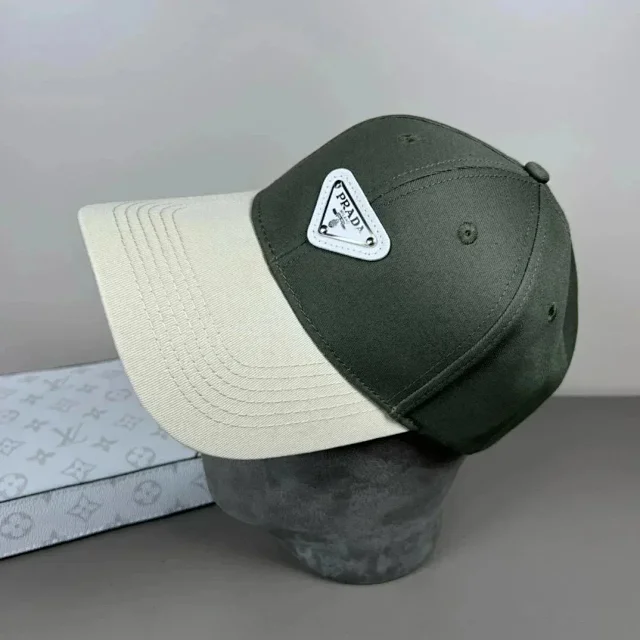 Prada Hats Triangle Plaque Baseball Cap product detail image 8