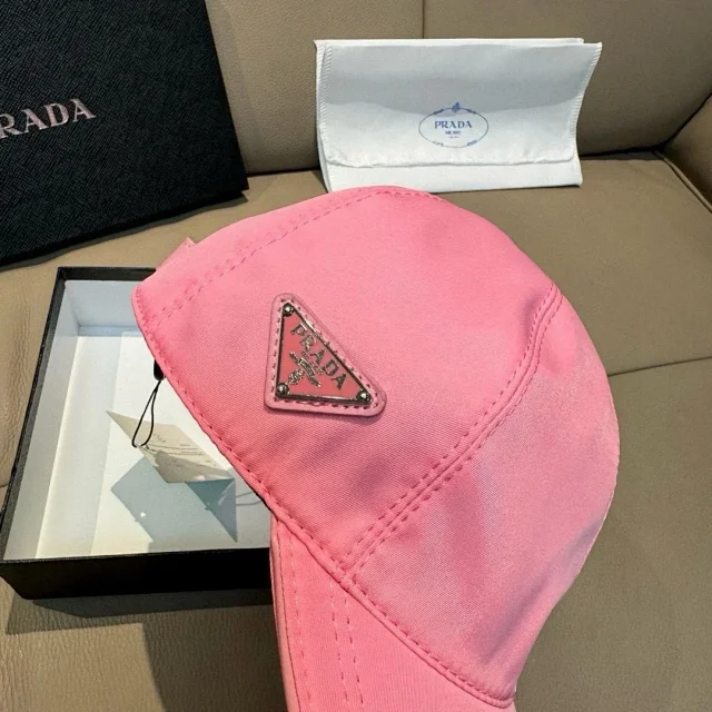 Prada Hats Triangle Plaque Baseball Cap product detail image 52
