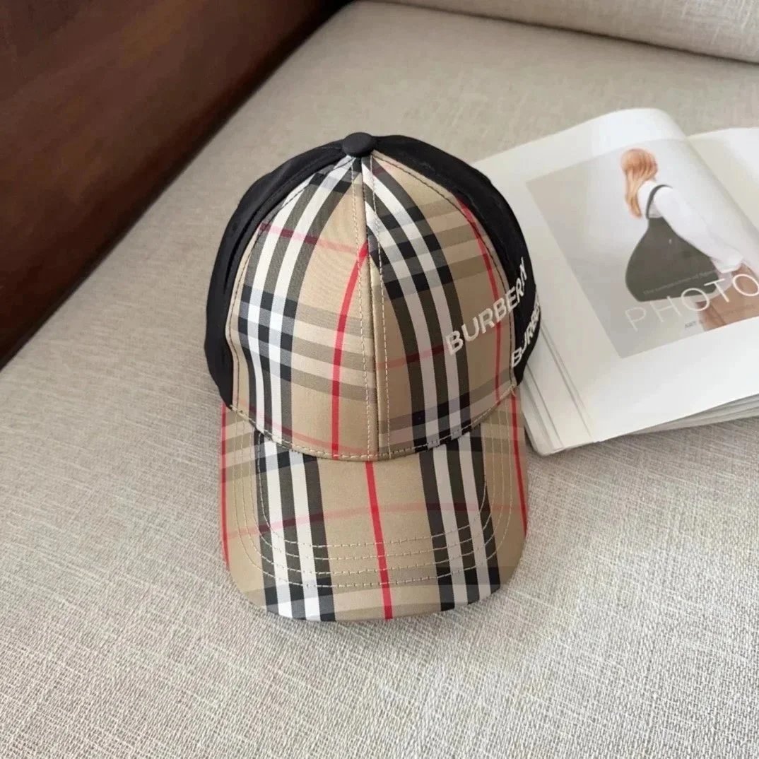 Burberry Hats Check Pattern Baseball Cap — 3