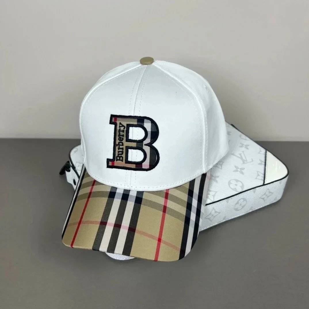 Burberry Hats Check Pattern Baseball Cap — 14