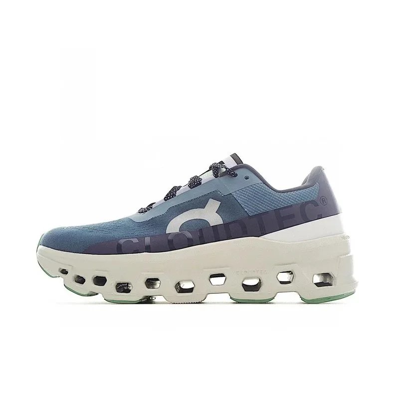 On Sneakers Cloudmonster 1 — Blue and White 2
