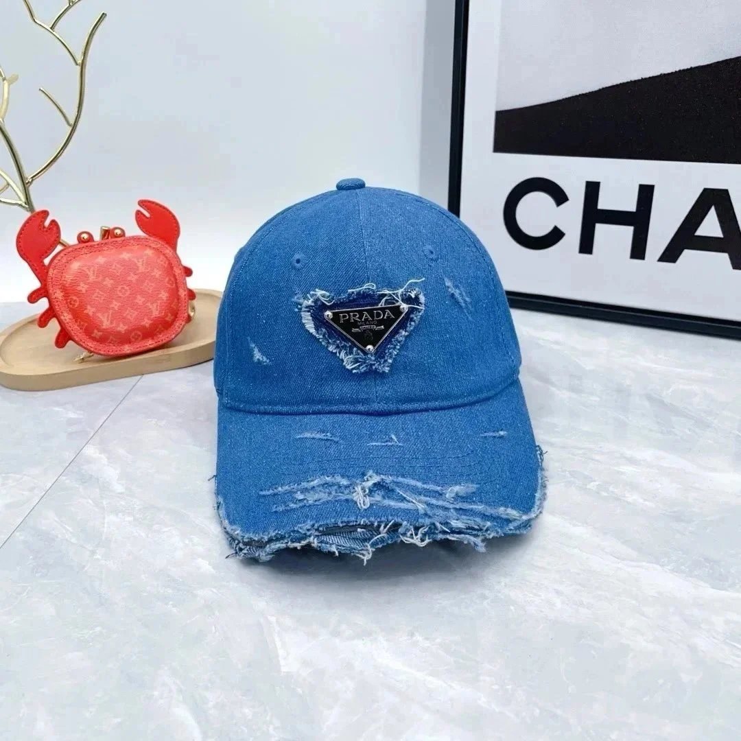 Prada Hats Triangle Plaque Baseball Cap — 24