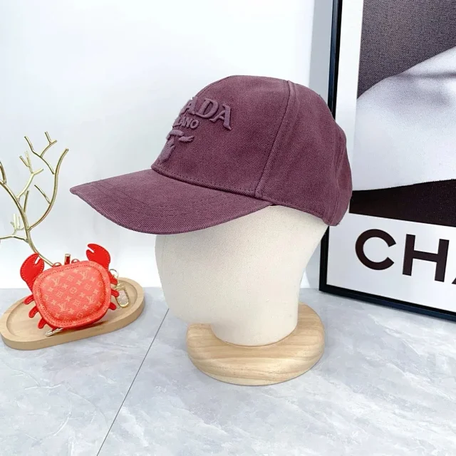 Prada Hats Triangle Plaque Baseball Cap product detail image 15
