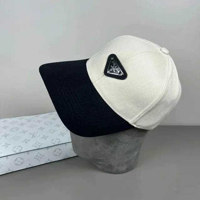 Prada Hats Triangle Plaque Baseball Cap product detail image 6