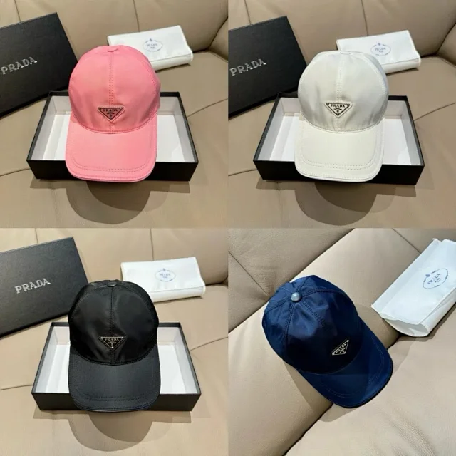 Prada Hats Triangle Plaque Baseball Cap product detail image 39