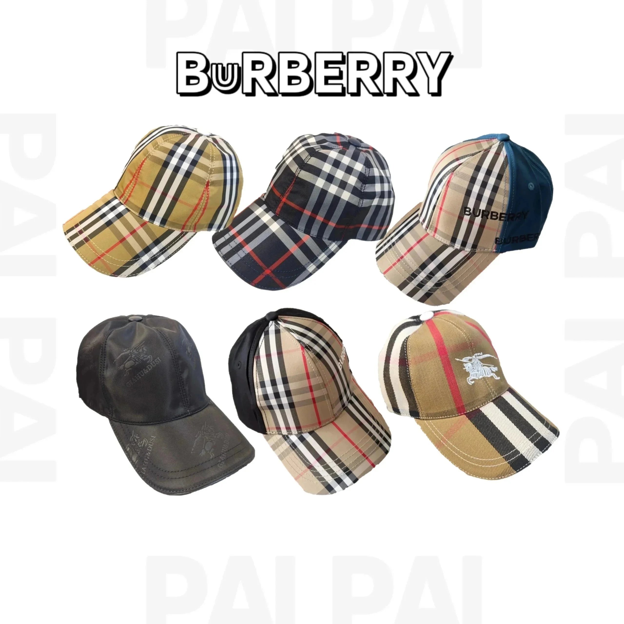 Burberry Hats Check Pattern Baseball Cap image 1