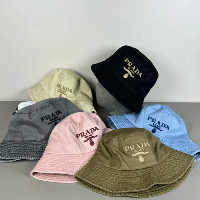 Prada Hats Triangle Plaque Baseball Cap product detail image 56