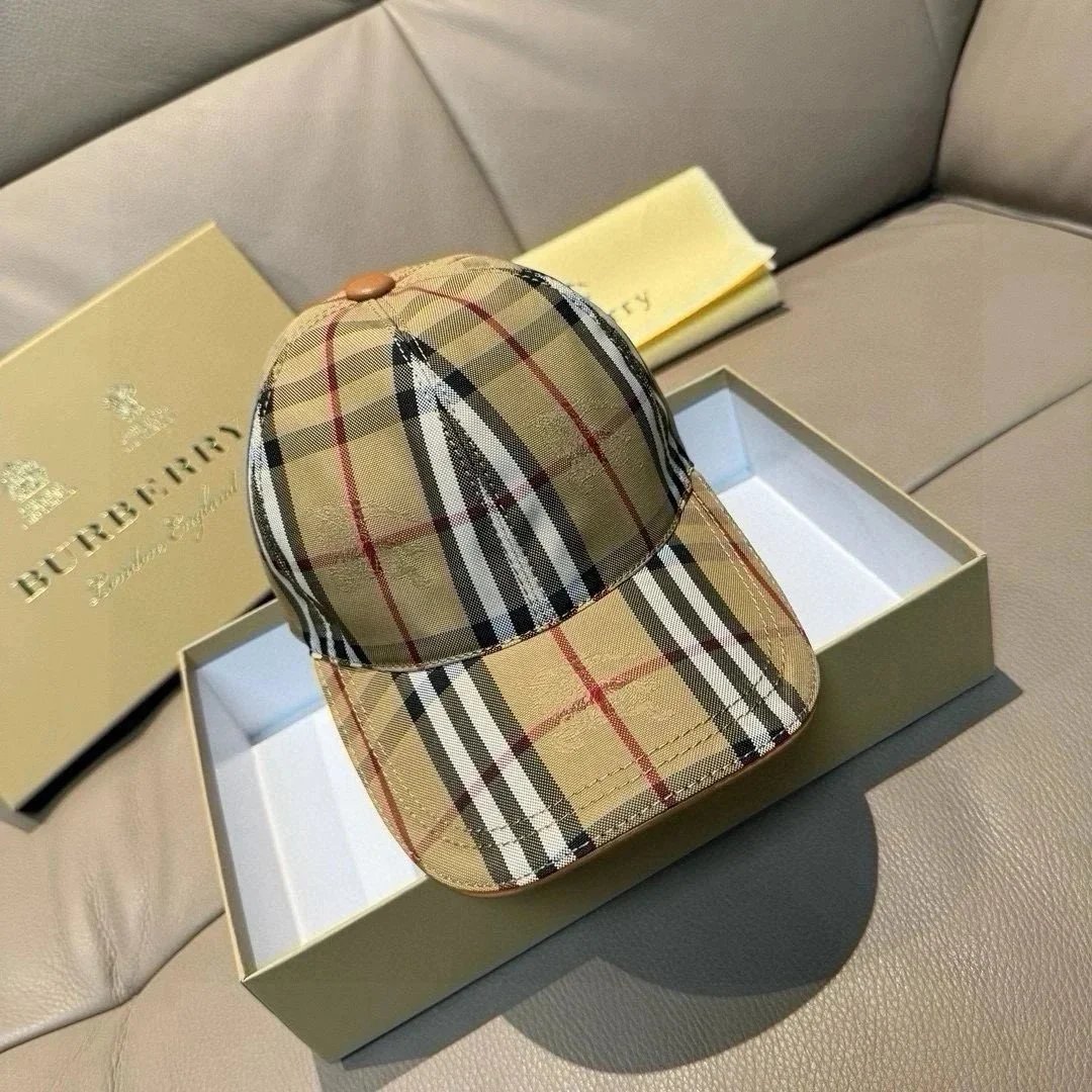 Burberry Hats Check Pattern Baseball Cap — 17