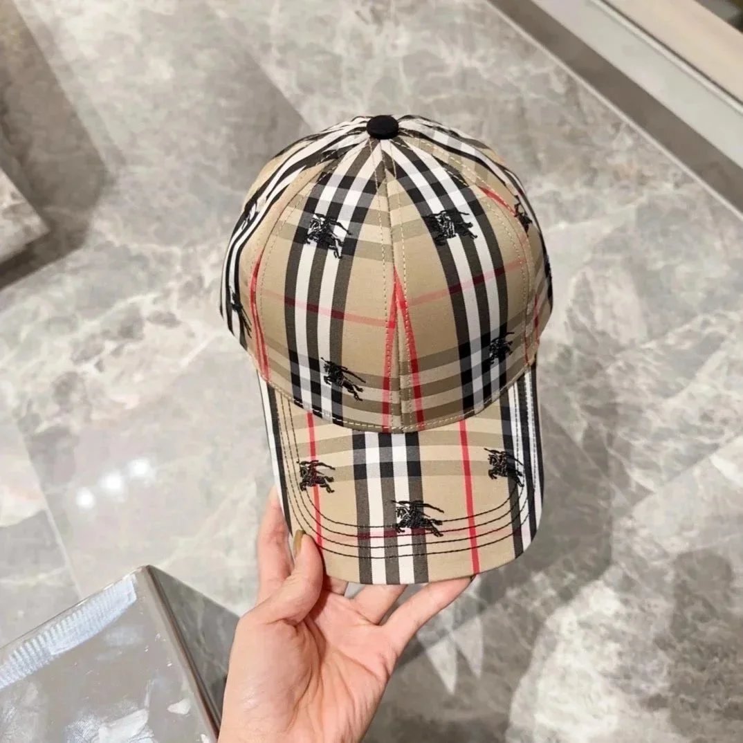 Burberry Hats Check Pattern Baseball Cap — 23