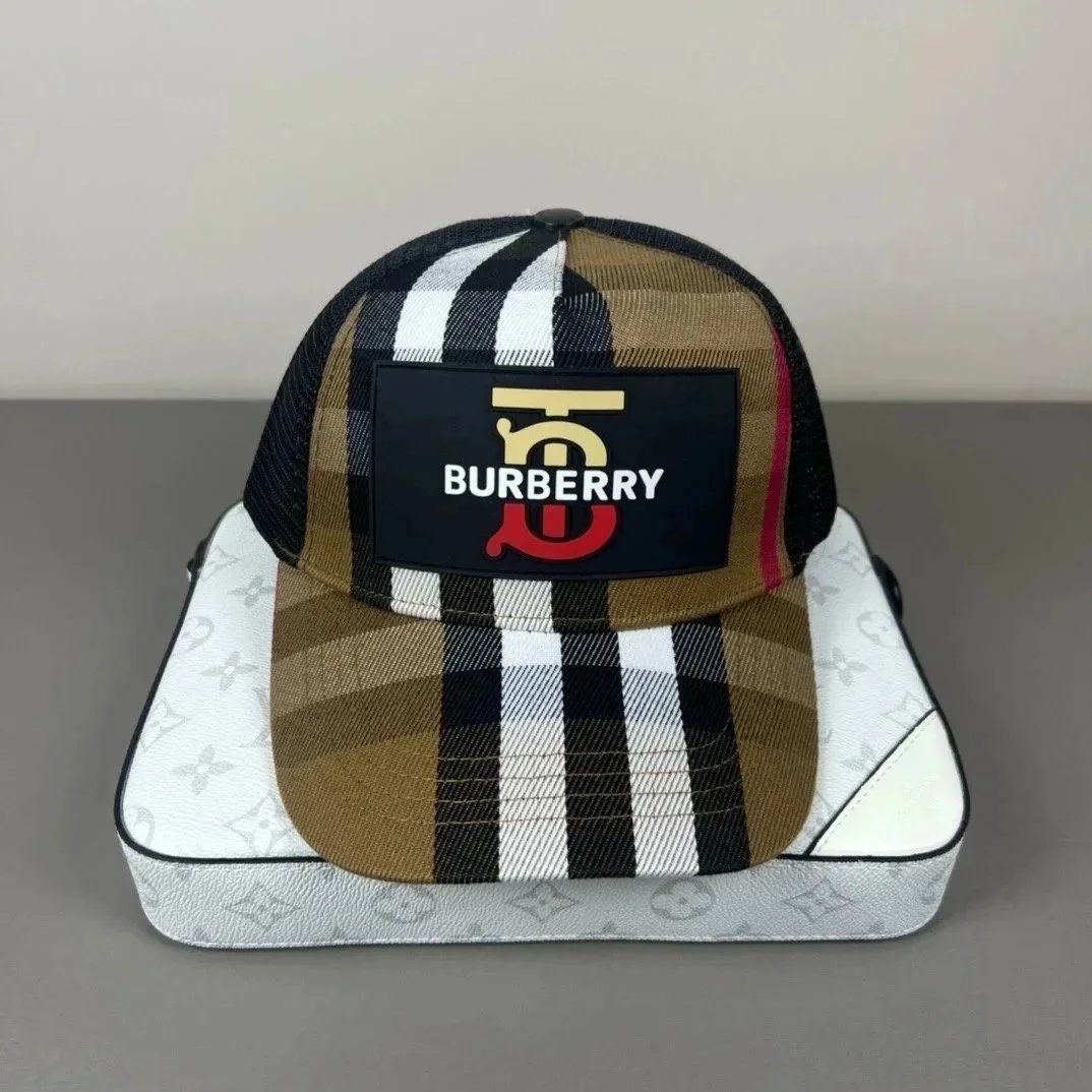 Burberry Hats Check Pattern Baseball Cap — 36