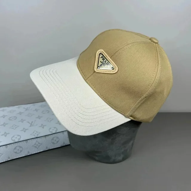 Prada Hats Triangle Plaque Baseball Cap product detail image 4