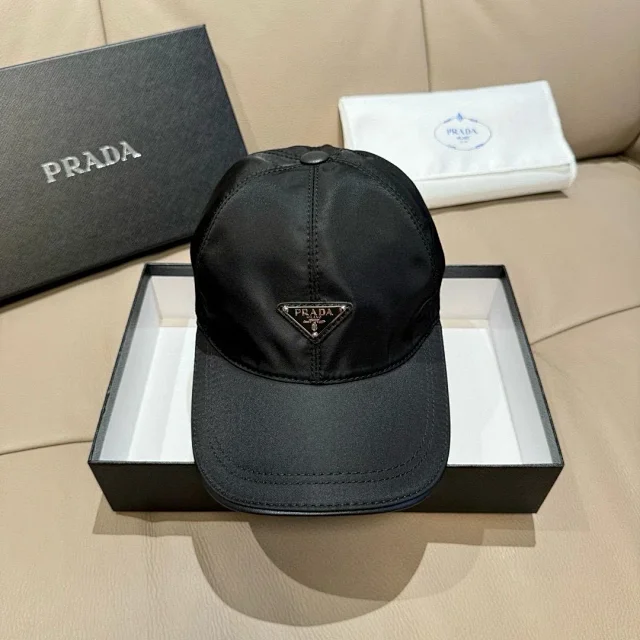 Prada Hats Triangle Plaque Baseball Cap product detail image 36