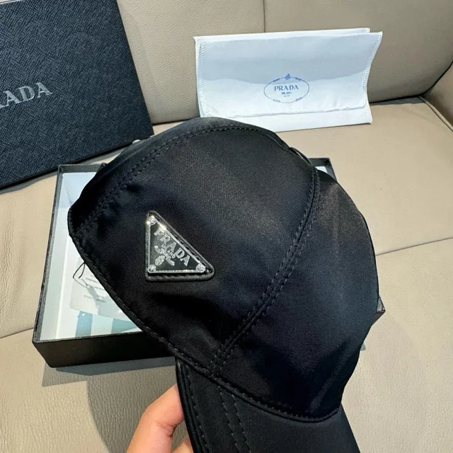 Prada Hats Triangle Plaque Baseball Cap product detail image 44