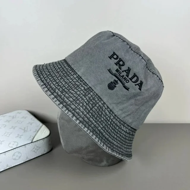 Prada Hats Triangle Plaque Baseball Cap product detail image 59