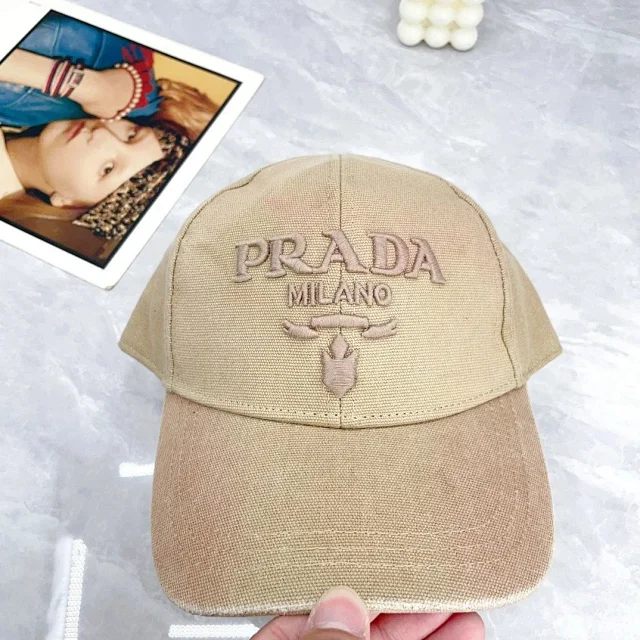 Prada Hats Triangle Plaque Baseball Cap product detail image 17