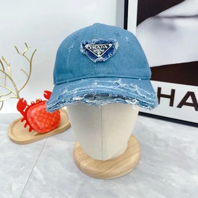 Prada Hats Triangle Plaque Baseball Cap product detail image 23