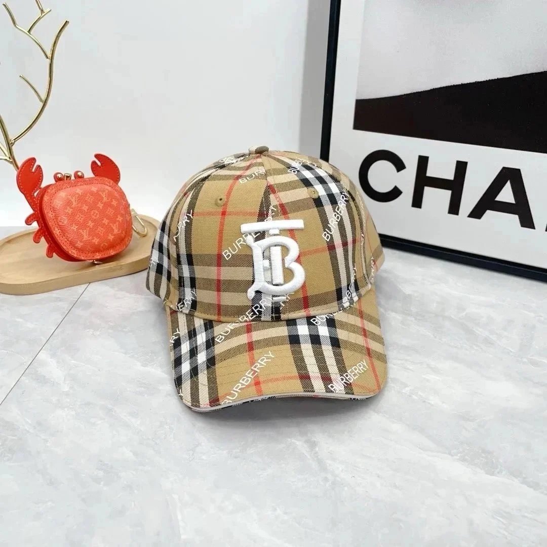 Burberry Hats Check Pattern Baseball Cap — 12
