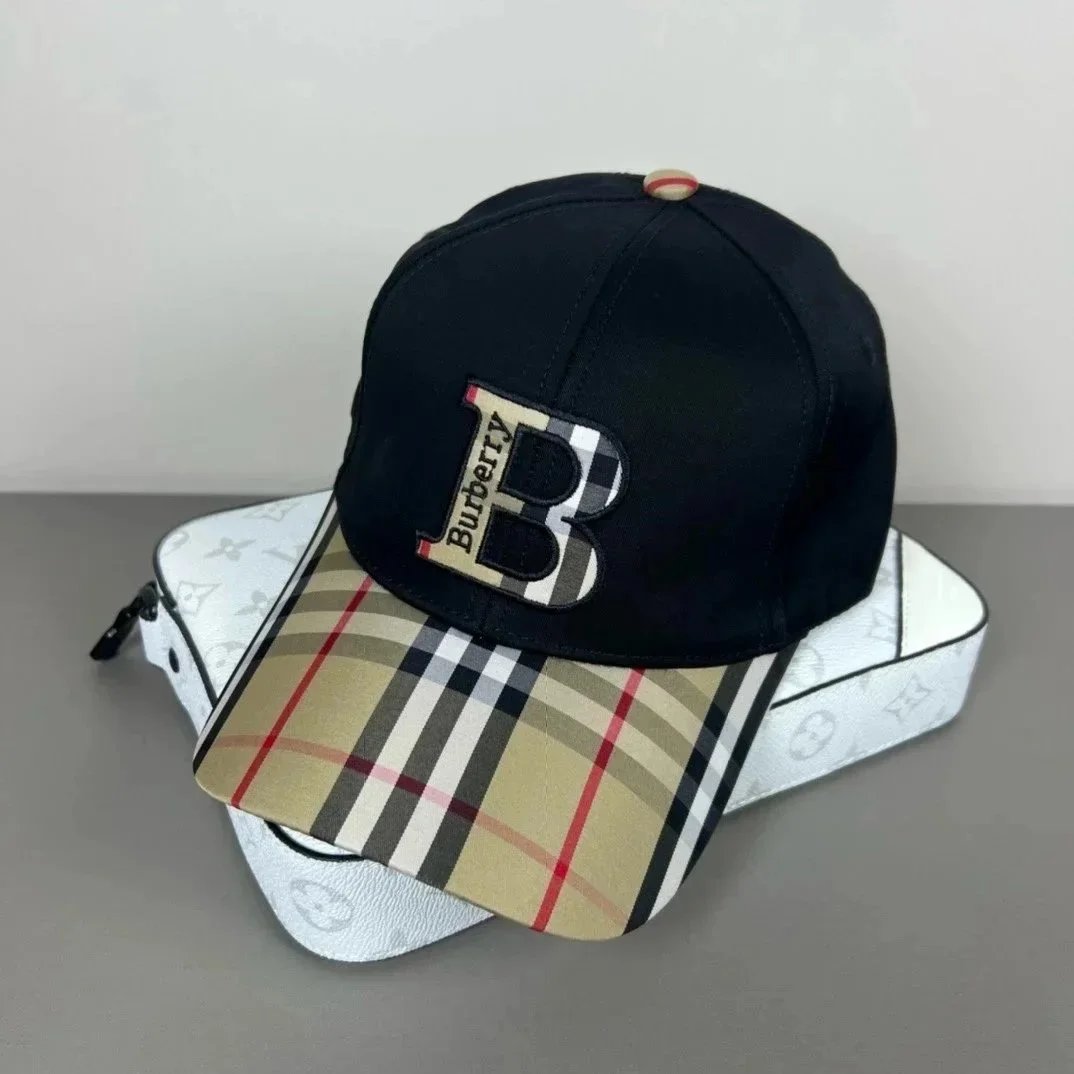 Burberry Hats Check Pattern Baseball Cap — 16