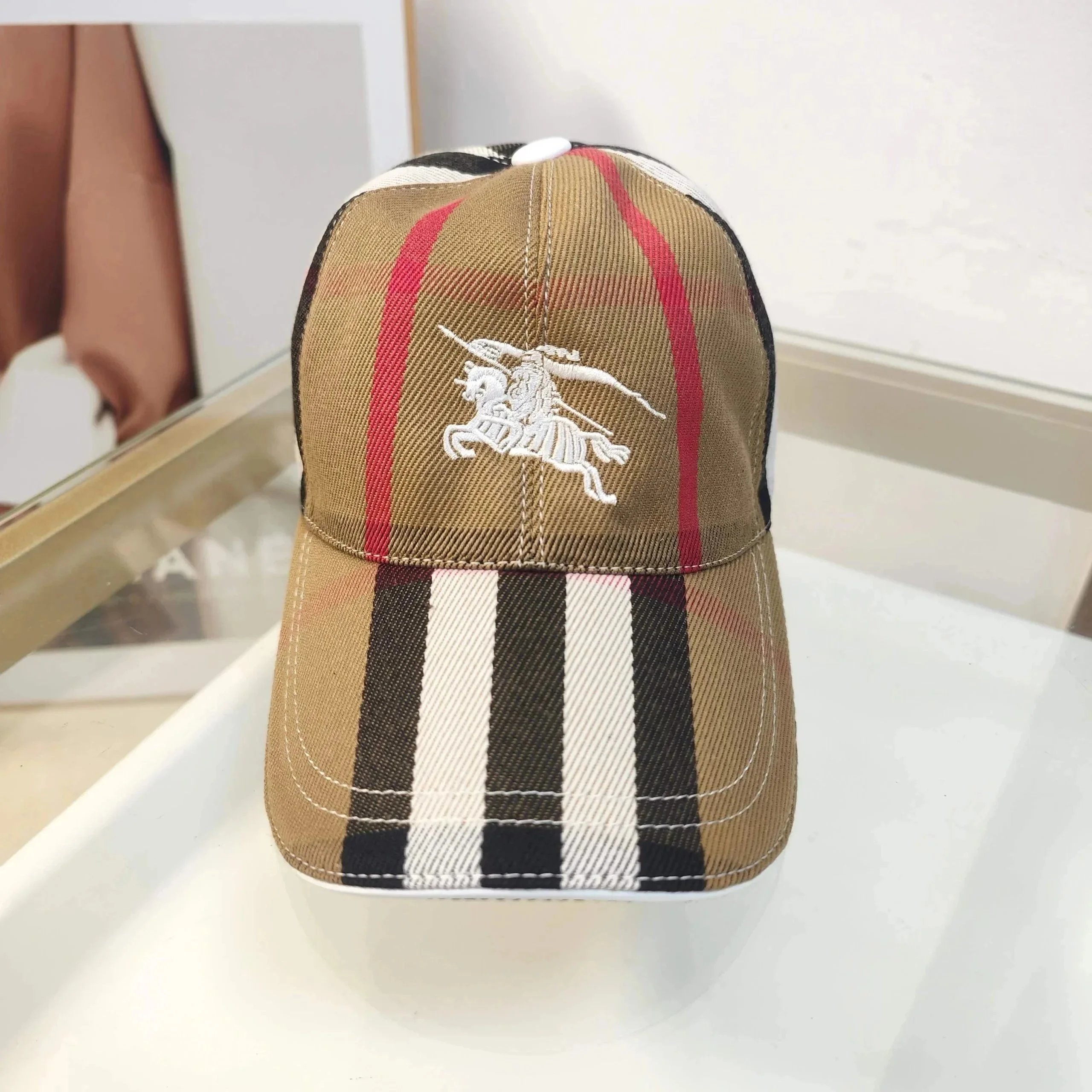 Burberry Hats Check Pattern Baseball Cap — 32