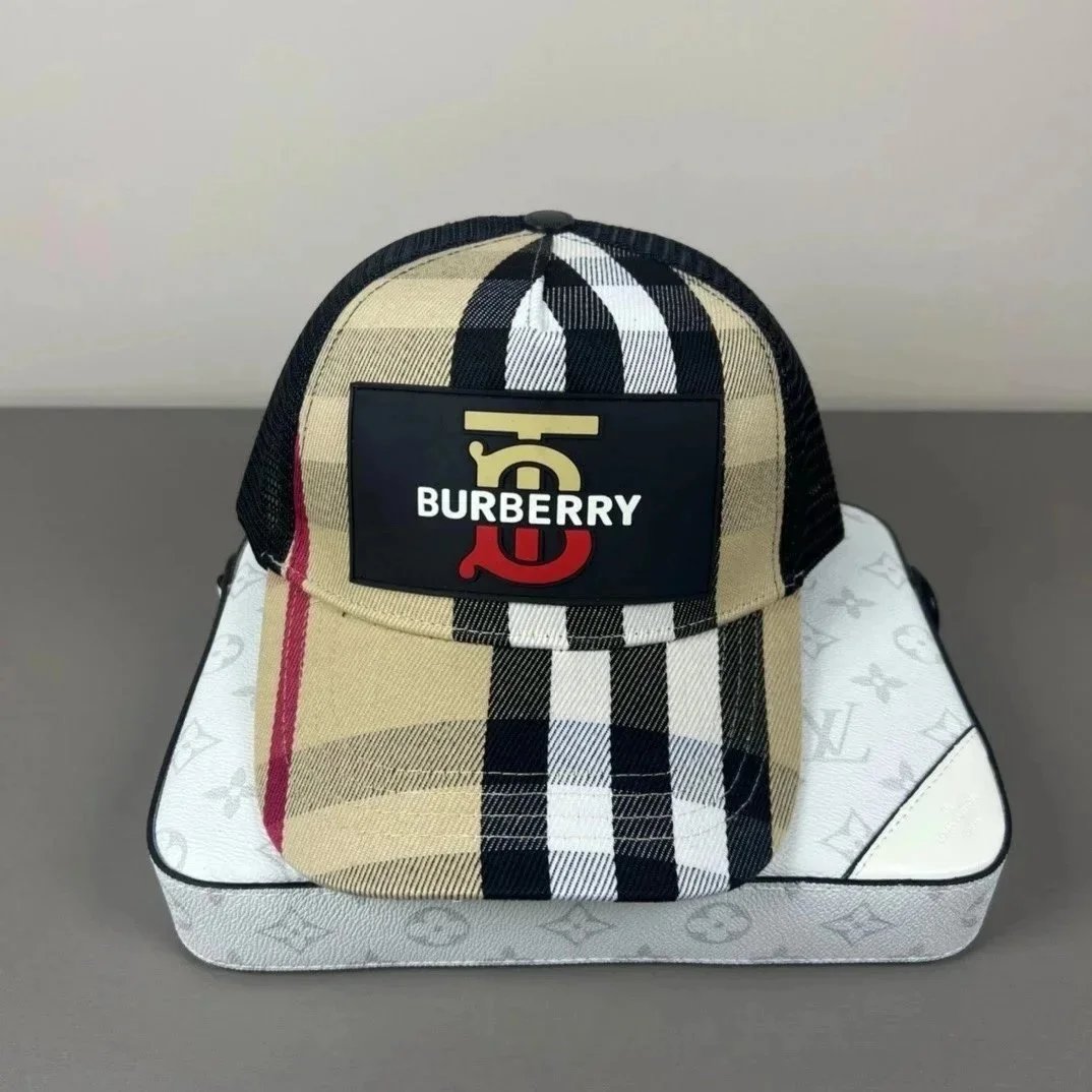 Burberry Hats Check Pattern Baseball Cap — 35