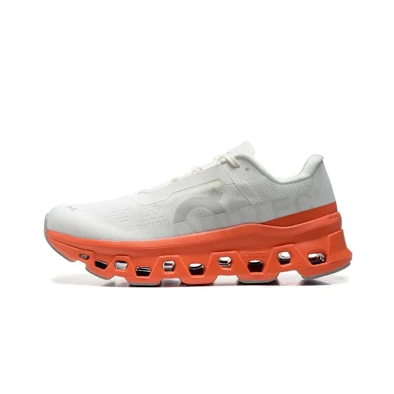 On Sneakers Cloudmonster 1 — White orange 2