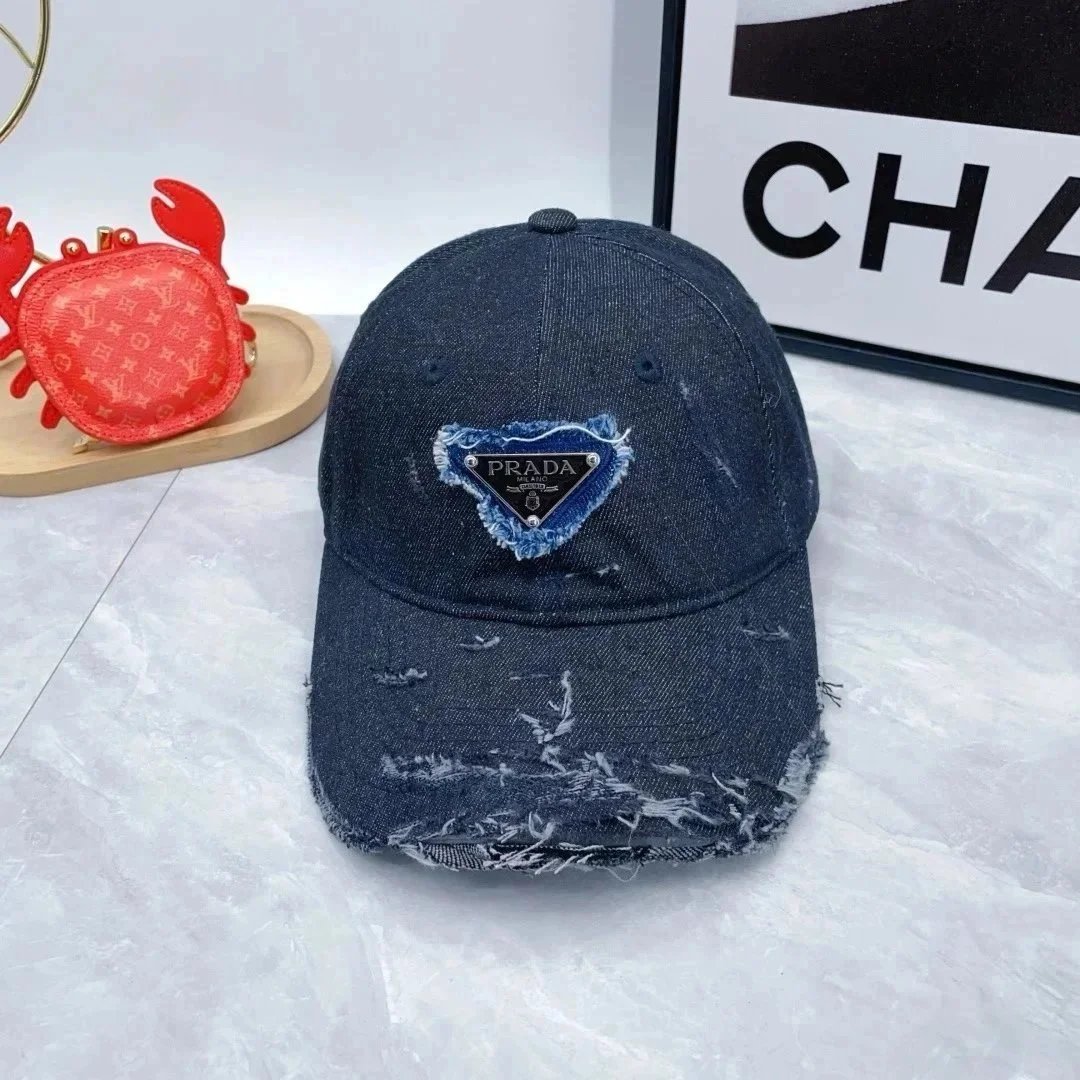 Prada Hats Triangle Plaque Baseball Cap — 23