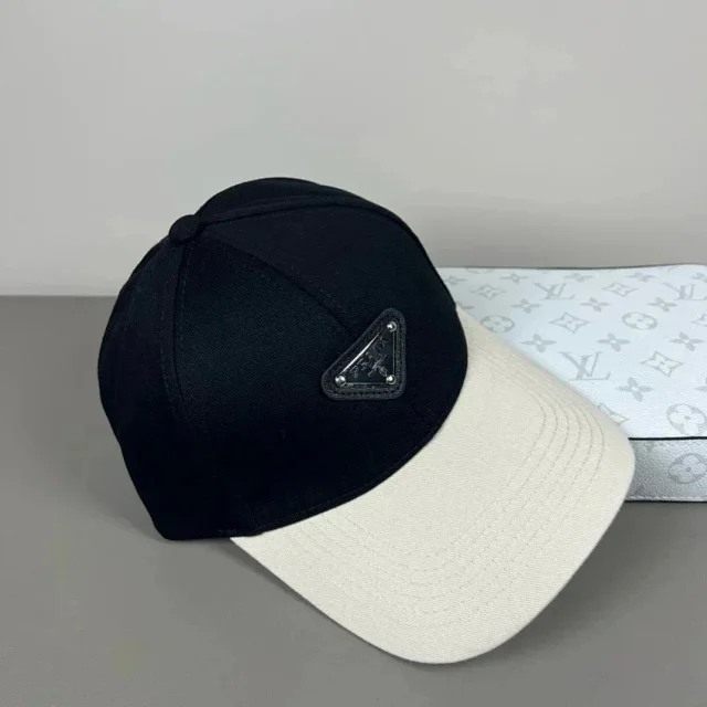 Prada Hats Triangle Plaque Baseball Cap product detail image 3