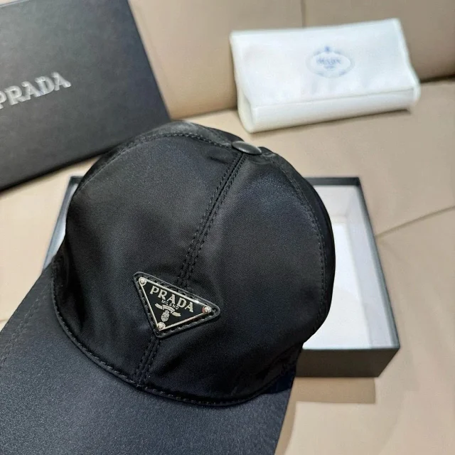Prada Hats Triangle Plaque Baseball Cap product detail image 35