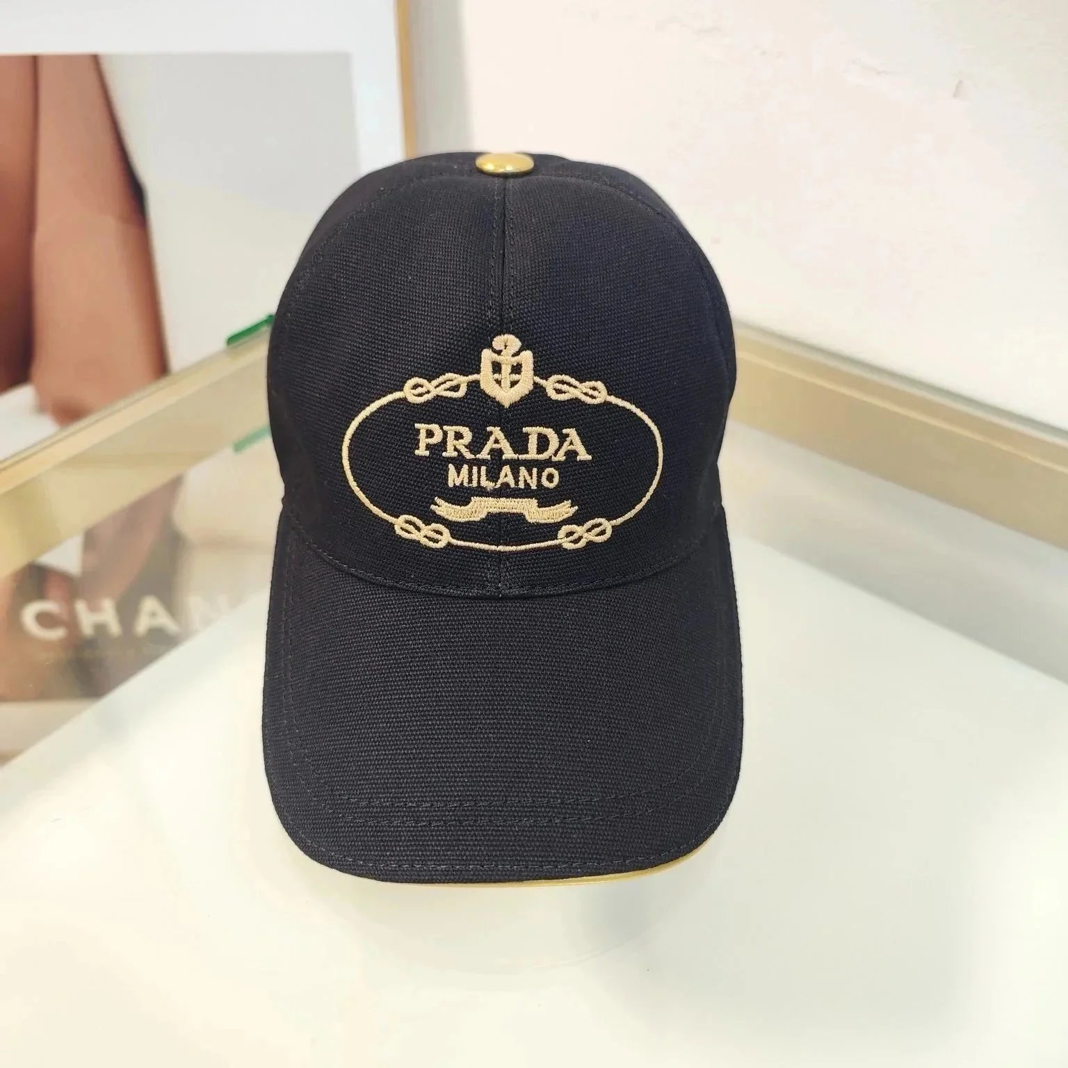 Prada Hats Triangle Plaque Baseball Cap — 18