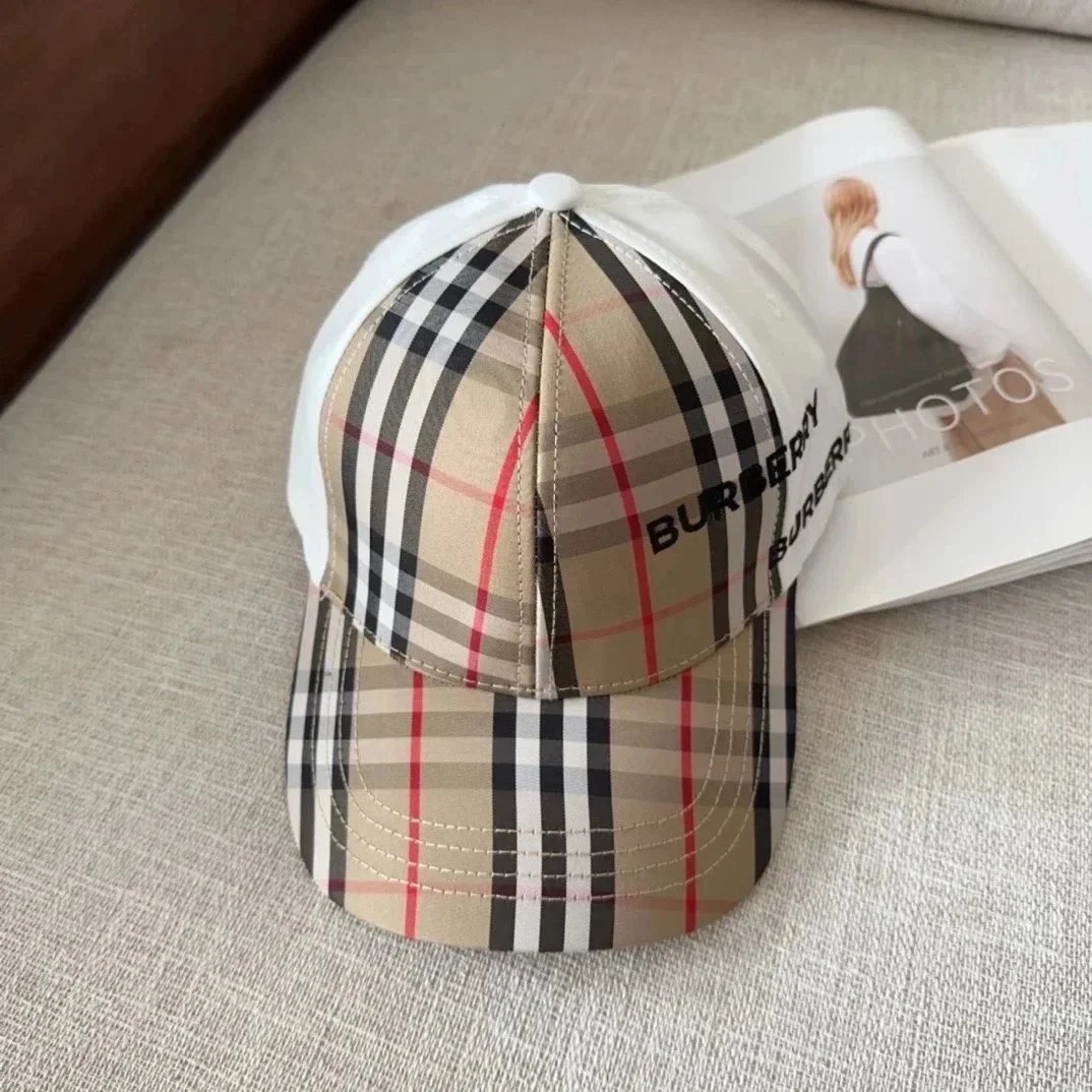 Burberry Hats Check Pattern Baseball Cap — 5